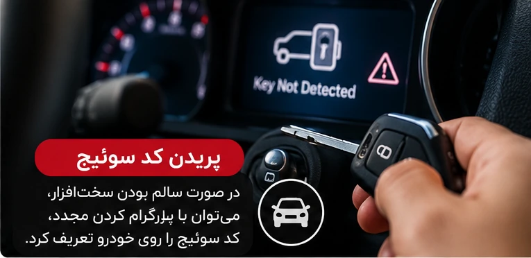 پریدن کد سوئیچ ماشین و تشخیص نیاز به پروگرام مجدد ریموت و ترانسپوندر